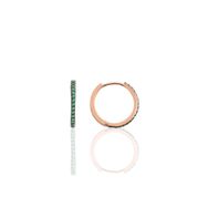 Söğütlü Silver Rose Yeşil Taşlı 17 mm Tamtur Kadın Halka Gümüş Küpe