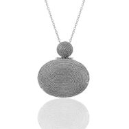 Söğütlü Silver Salyangoz Modeli Oval Telkari Gümüş Kolye