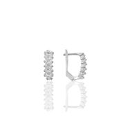 Söğütlü Silver SGTL10120 Baget Taşlı Rodyumlu J Küpe Modeli Gümüş Küpe
