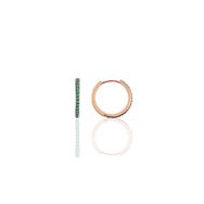 Söğütlü Silver SGTL10140 Yeşil Taşlı 14 mm Halka Gümüş Küpe