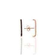 Söğütlü Silver SGTL10180 Rose Siyah Taşlı Style Gümüş Küpe