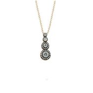 Söğütlü Silver SGTL10302ROSEB Gümüş rose tria kolye