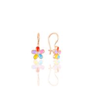 Söğütlü Silver SGTL10413ROSE Çengelli Renkli Çiçek Gümüş Küpe