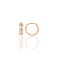 Söğütlü Silver SGTL10441 Rose Çift Sıra Taşlı Halka Gümüş Küpe