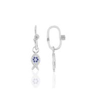 Söğütlü Silver SGTL10472 Rodyumlu Taşlı Balık Göçmen Gümüş Küpe