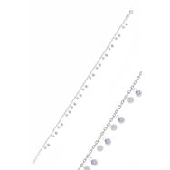 Söğütlü Silver SGTL10549 Gümüş Rodyumlu Zirkon Taşlı Pullu Halhal