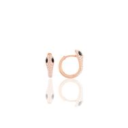 Söğütlü Silver SGTL10555 Rose Siyah Taşlı Yılan Halka Gümüş Küpe