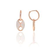 Söğütlü Silver SGTL10567 Rose Zirkon Taşlı Button Halka Gümüş Küpe