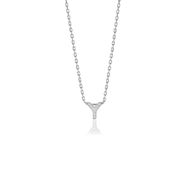 Söğütlü Silver SGTL10619 Gümüş Rodyumlu Üç Boyutlu Minimal E Gümüş Harf Kolye