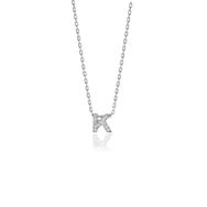 Söğütlü Silver SGTL10619 Gümüş Rodyumlu Üç Boyutlu Minimal K Gümüş Harf Kolye