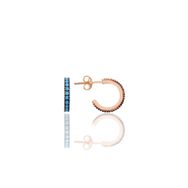 Söğütlü Silver SGTL10693 Rose Turkuaz Taşlı 13 mm Tamtur Halka Gümüş Küpe