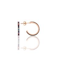 Söğütlü Silver SGTL10695 Rose Renkli Taşlı 19 mm Tamtur Halka Gümüş Küpe