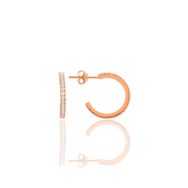 Söğütlü Silver SGTL10695ROSE Rose Zirkon Taşlı 19 mm Tamtur Halka Gümüş Küpe