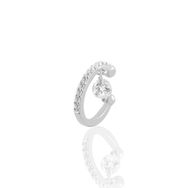Söğütlü Silver SGTL10699RODAJ Rodyumlu Tek Taş Sallantılı Kıkırdak Gümüş Küpe