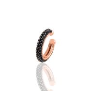 Söğütlü Silver SGTL10700 Rose Siyah Taşlı Kıkırdak Gümüş Küpe