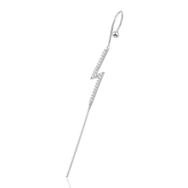 Söğütlü Silver SGTL10701RODAJ Rodyumlu Taşlı Şimşek Modeli Baston Gümüş Küpe