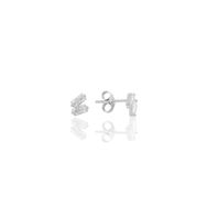 Söğütlü Silver SGTL10758 Rodyumlu İki Baget Taşlı Gümüş Küpe