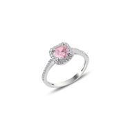 Söğütlü Silver SGTL10764 Gümüş Rodyumlu Pembe Taşlı Kare Yüzük