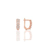 Söğütlü Silver SGTL10779 Baget Taşlı Rose J Küpe Modeli Gümüş Küpe