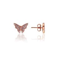 Söğütlü Silver SGTL10803 Rose Zirkon Taşlı Kelebek Gümüş Küpe
