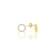 Söğütlü Silver SGTL10809GOLD Gümüş Altın Yaldızlı Zirkon Taşlı Simit Küpe