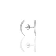 Söğütlü Silver SGTL10824 Rodyumlu Zirkon Taşlı Ay Modeli Gümüş Küpe