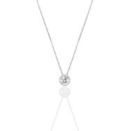 Söğütlü Silver SGTL10849 Gümüş Rodyumlu Sıvama Tek Taş Kolye