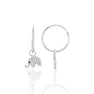 Söğütlü Silver SGTL10865 Rodyumlu Zirkon Taşlı Fil Halka Gümüş Küpe