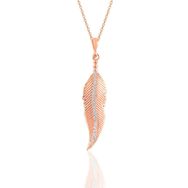 Söğütlü Silver SGTL10899 Gümüş Rose Zirkon Taşlı Tüy Kolye
