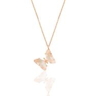 Söğütlü Silver SGTL10932 Gümüş Rose Zirkon Taşlı Tasarım Kelebek Kolye