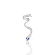 Söğütlü Silver SGTL10971 Rodyumlu Safir ve Zirkon Taşlı Kıkırdak Yılan Gümüş Küpe