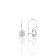 Söğütlü Silver SGTL10972 Gümüş Altın Yaldızlı Baget Taşlı Kare Küpe
