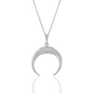 Söğütlü Silver SGTL11019 Gümüş Rodyumlu Ters Hilal Kolye