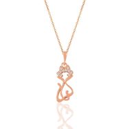 Söğütlü Silver SGTL11022 Gümüş Rose Zirkon Taşlı Süslü Kedi Kolye