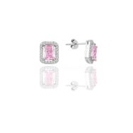 Söğütlü Silver SGTL11054 Gümüş Baget Kesim Pembe Taşlı Küpe
