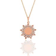 Söğütlü Silver SGTL11107 Gümüş Rose Zirkon Taşlı Sunflowers Güneş Kolye