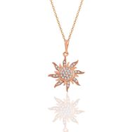 Söğütlü Silver SGTL11113 Gümüş Rose Zirkon Taşlı Güneş Kolye