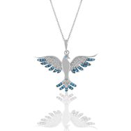 Söğütlü Silver SGTL11129 Gümüş Rodyumlu Turkuaz Taşlı Simurg Anka Kuşu Kolye