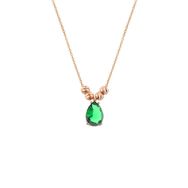 Söğütlü Silver SGTL11140 Gümüş Rose Zirkon Taşlı Doricalı Damla Kolye