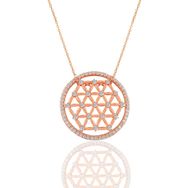 Söğütlü Silver SGTL1118 Gümüş Rose Zirkon Taşlı Yaşam Çiçeği Kolye