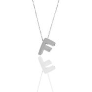 Söğütlü Silver SGTL11181 Gümüş Rodyumlu Üç Boyutlu Minimal F Harf Kolye