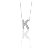 Söğütlü Silver SGTL11181 Gümüş Rodyumlu Üç Boyutlu Minimal K Harf Kolye