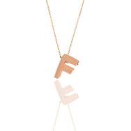 Söğütlü Silver SGTL11182 Gümüş Rose Üç Boyutlu Minimal F Harf Kolye