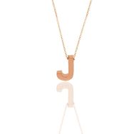 Söğütlü Silver SGTL11182 Gümüş Rose Üç Boyutlu Minimal J Harf Kolye