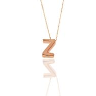 Söğütlü Silver SGTL11182 Gümüş Rose Üç Boyutlu Minimal Z Harf Kolye