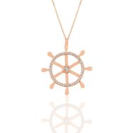 Söğütlü Silver SGTL11184 Gümüş Rose Zirkon Taşlı Gemi Dümeni Kolye