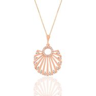 Söğütlü Silver SGTL11185 Gümüş Rose Zirkon Taşlı Midye Kolye