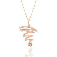 Söğütlü Silver SGTL11204 Gümüş Rose Zirkon Taşlı Kuyruklu Yıldız Kolye
