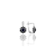 Söğütlü Silver SGTL11236 Gümüş Markazit Ve Safir Taşlı Güneş Modeli Küpe