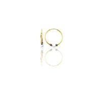 Söğütlü Silver SGTL11264 Gümüş Altın Yaldızlı 17 Mm Beyaz Taşlı Halka Küpe